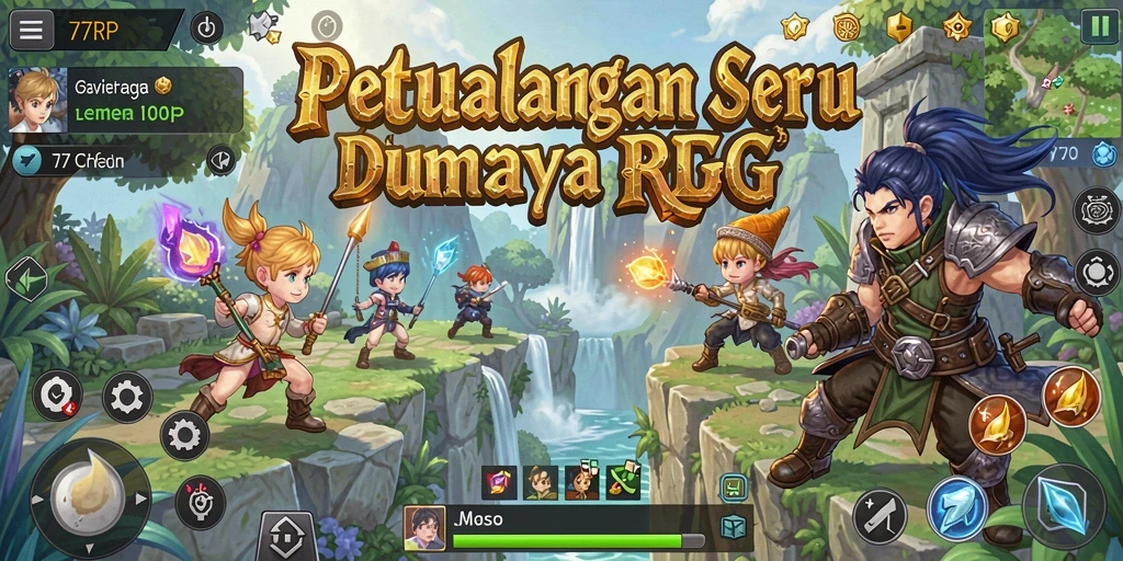 Gameplay seru dalam 77RP dengan petualangan RPG yang mendebarkan.