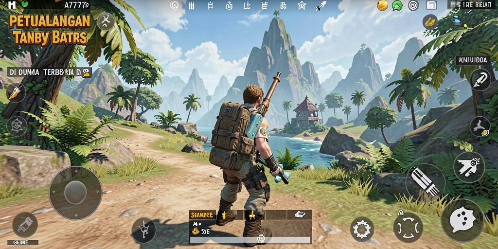 Gameplay A7777 menampilkan eksplorasi dunia terbuka yang menakjubkan.