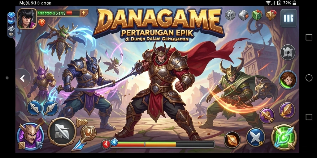 Tampilan gameplay seru dalam pertempuran epic di DANAGAME.