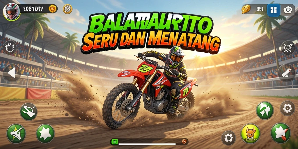 Tampilan gameplay seru dari DIREKTURTOTO saat balapan di jalur menantang.