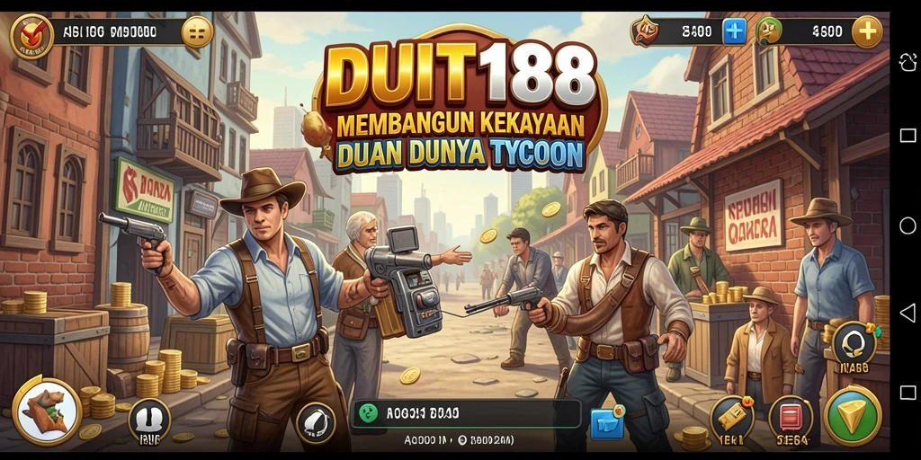 Tampilan gameplay DUIT188 yang menggambarkan kemewahan dan strategi Tycoon.