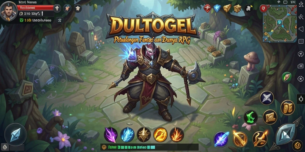 Tampilan gameplay menarik dari DULTOGEL dengan karakter yang beraksi.