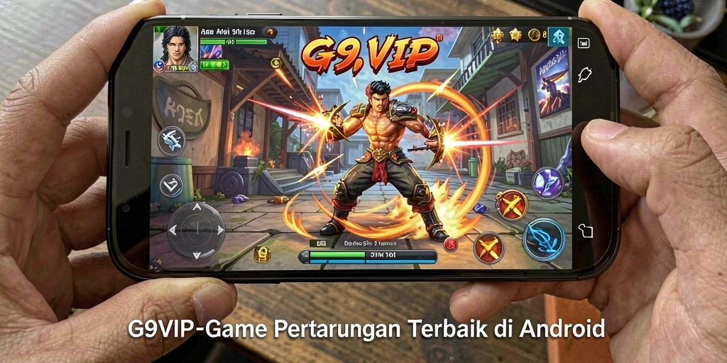 Tampilan pertarungan seru di G9VIP dengan karakter unik.