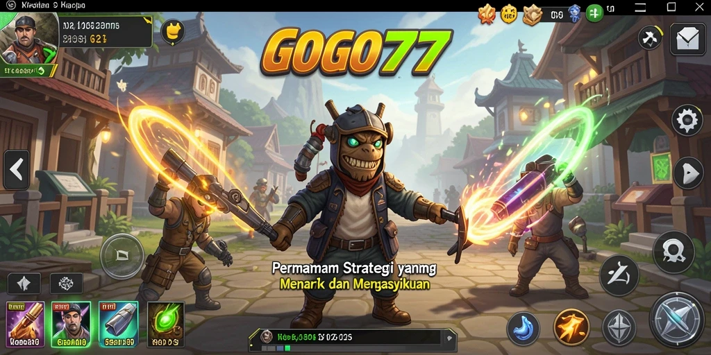 Tampilan gameplay seru dari GOGO77 menunjukkan pertempuran strategi yang mendebarkan.