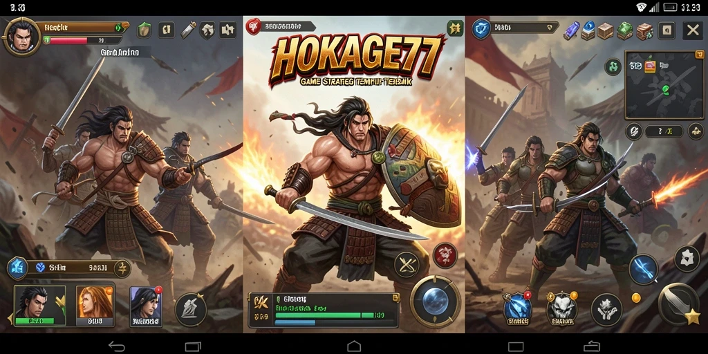 Tampilan gameplay HOKAGE77 dengan aksi strategi yang intens.