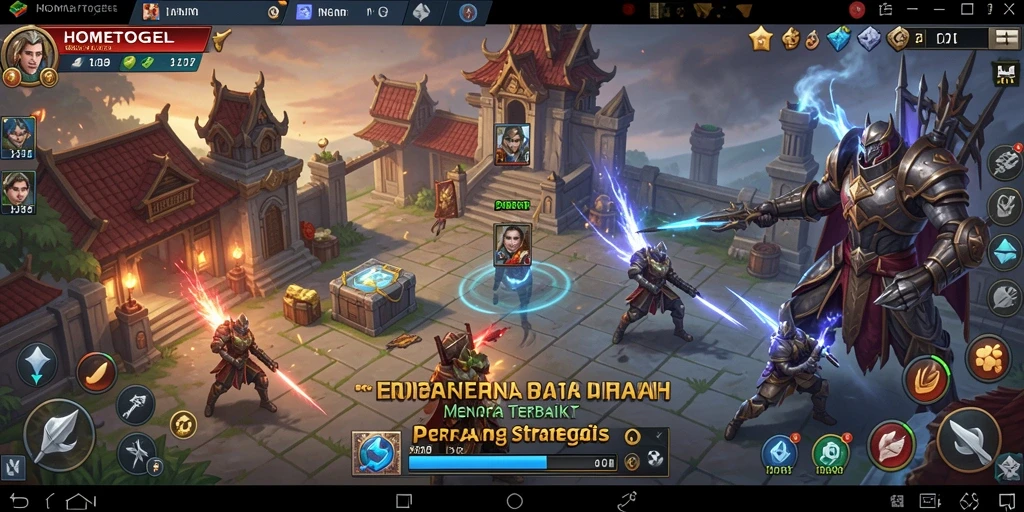 Tampilan gameplay menegangkan dalam HOMETOGEL yang menampilkan pertahanan menara.