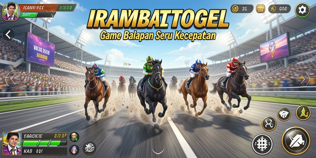 Gameplay Racing yang intens di IRAMATOGEL.