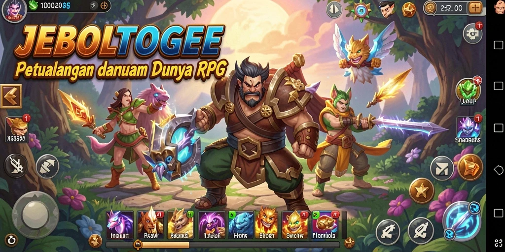 Tampilan gameplay <strong>JEBOLTOGEL</strong> menampilkan aksi RPG yang mendebarkan.