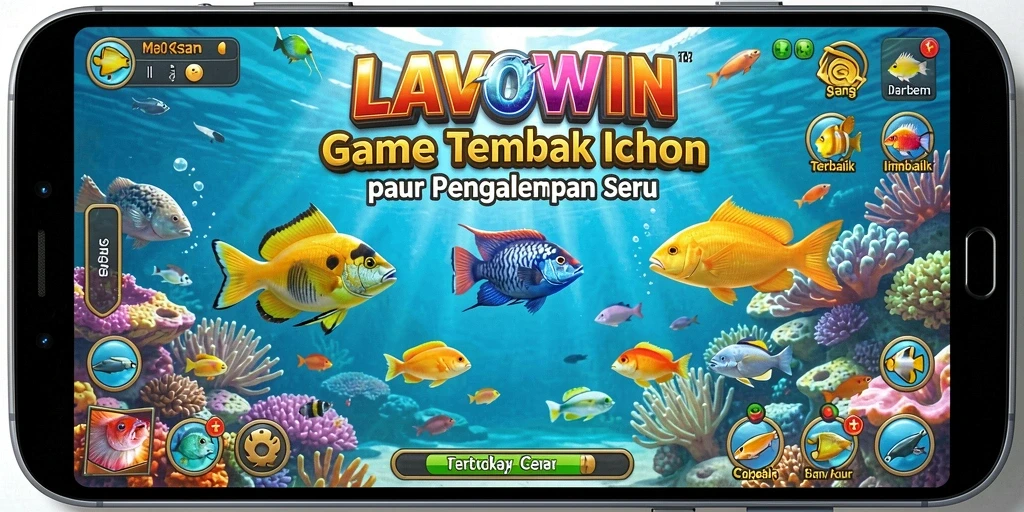 Tampilan gameplay LAVOWIN yang penuh aksi tembak ikan.