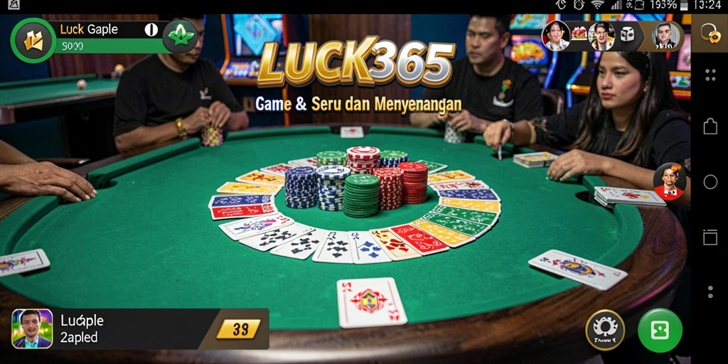 Tampilan menarik dari gameplay Gaple di LUCK365.