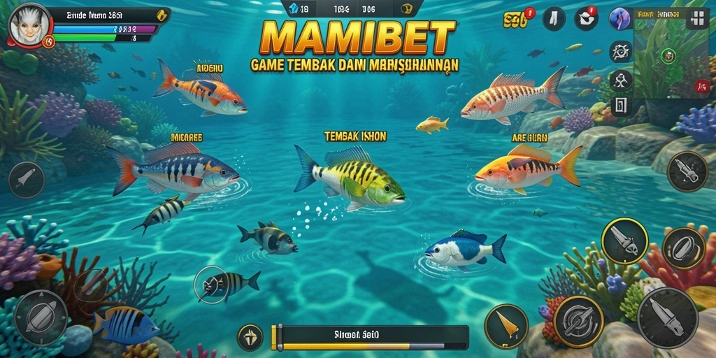 Screenshot utama MAMIBET menampilkan serunya gameplay Tembak Ikan.