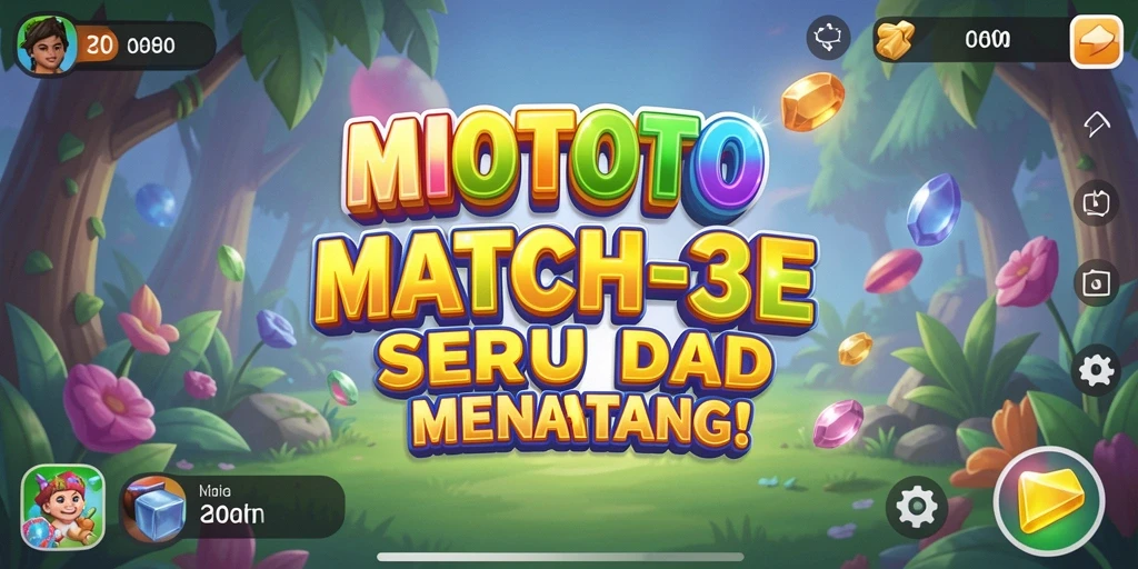 Tampilan gameplay seru dari MIOTOTO dengan item berwarna-warni.