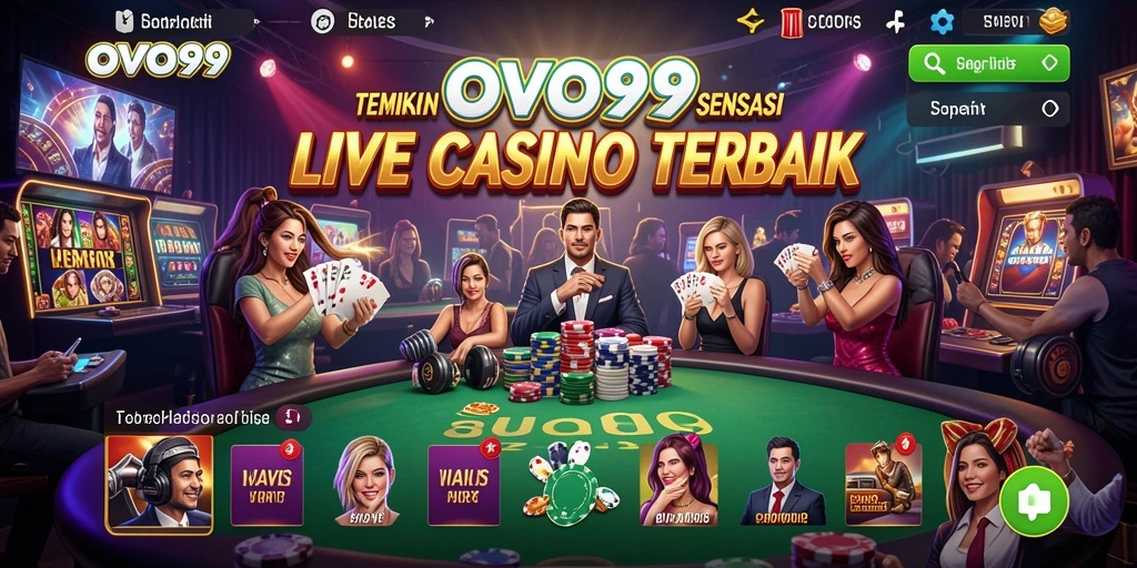 Tampilan gameplay Live Casino di OVO99 yang mengasyikkan dan interaktif.