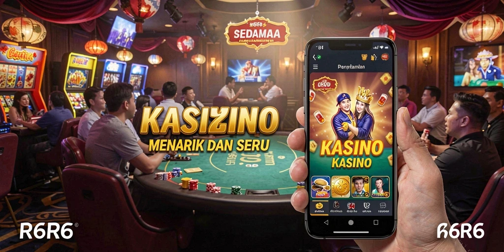 Tangkapan layar dari gameplay R6R6 yang menampilkan suasana kasino yang menyenangkan.