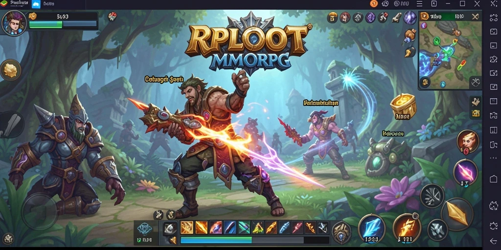 Screenshot gameplay RPLOOT menampilkan dunia MMORPG yang menawan.