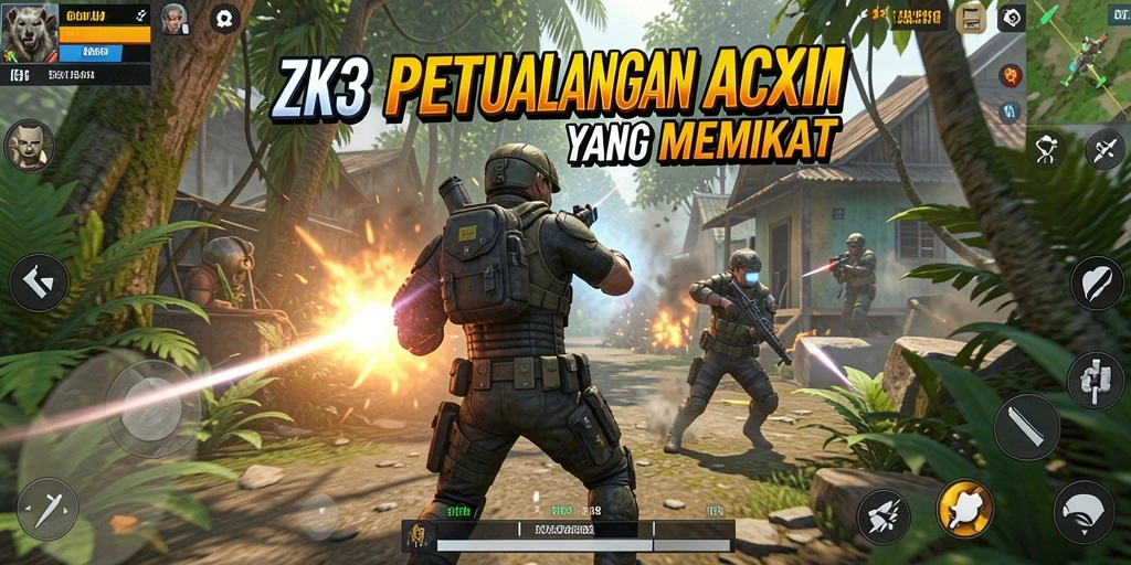 Tangkapan layar menunjukkan aksi seru dalam permainan ZK3.