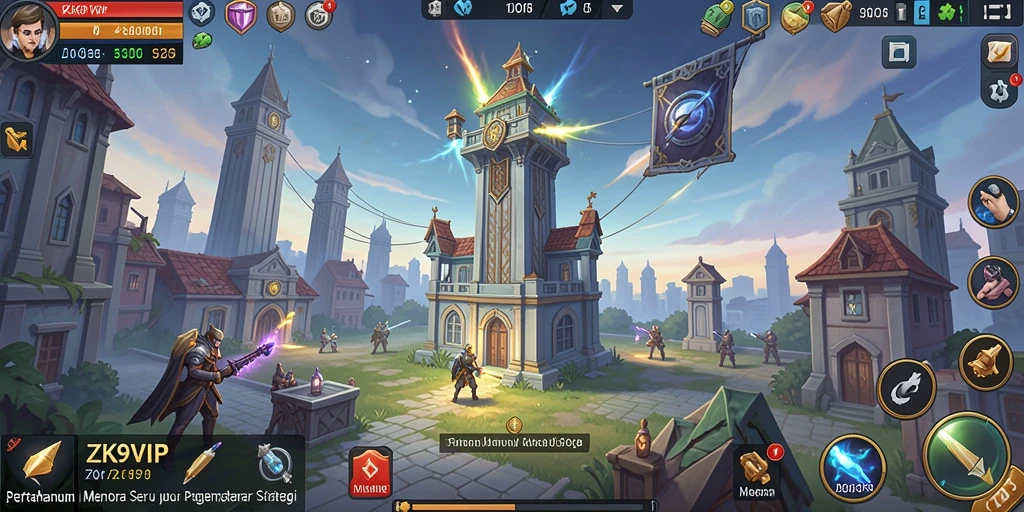 Tampilan gameplay ZK9VIP yang mendebarkan di Tower Defense.